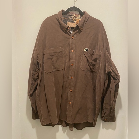 Mossey Oak Men’s Brown Corduroy Button Down Shirt Size 3XL - Picture 1 of 7